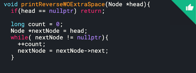 Print linked list reverse