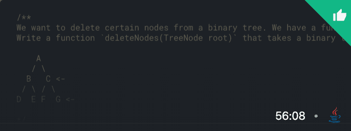 Delete nodes from a binary tree
