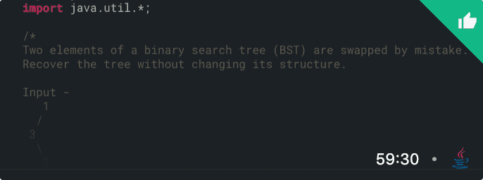Recover binary search tree