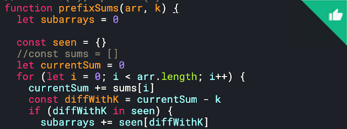 Subarray sum equals K