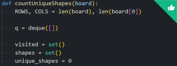 Unique Shapes in a Matrix