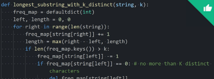 Longest Substring With Maximum K Distinct Characters