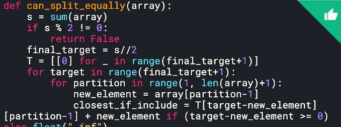 Partition Equal Subset Sum