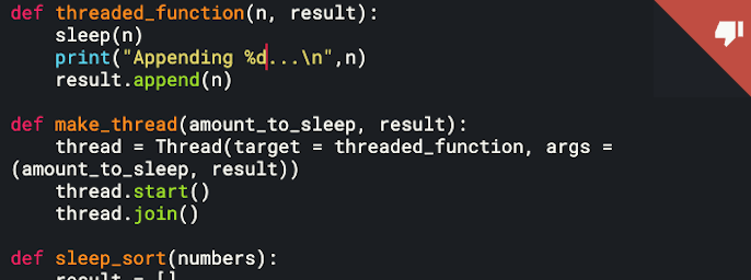 Threaded order of execution