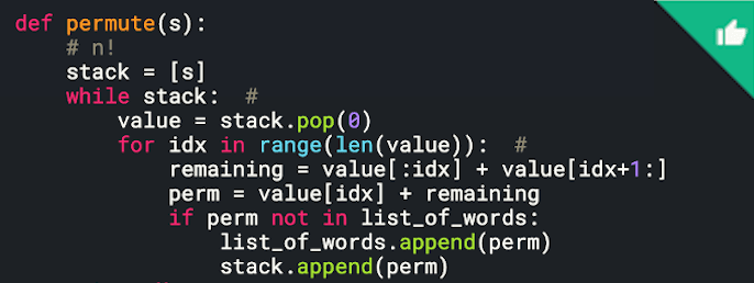 Permutation in string