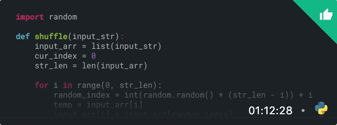 String shuffle and analysis